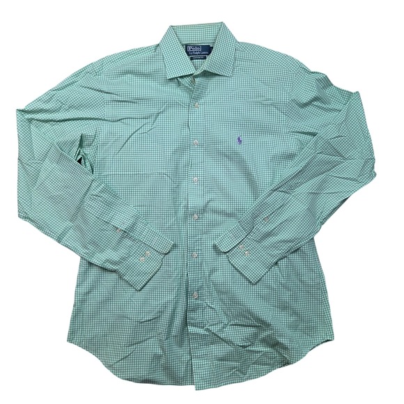 Polo Ralph Lauren Other - Polo Ralph Lauren Green Grid Pattern Button Down Shirt Men's Medium Purple Pony
